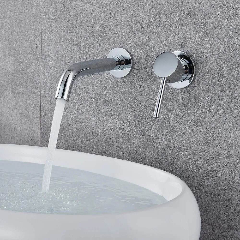 Unique Fancy Cupc Solid Brass 4 Inch Wall Mounted Bathroom Sink Lavatory Faucet