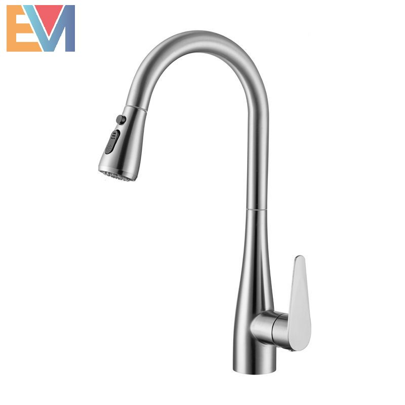 Factory Price Deck Mounted 3 Function Pull out Kitchen Faucet
