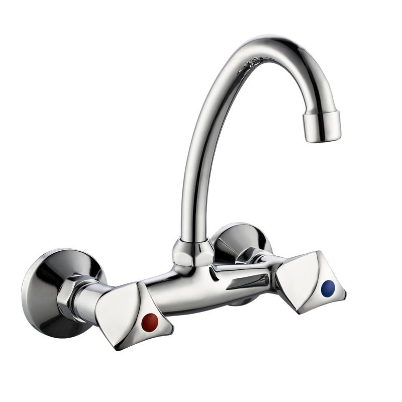 Dual Handles Bridge Design Kitchen Faucet