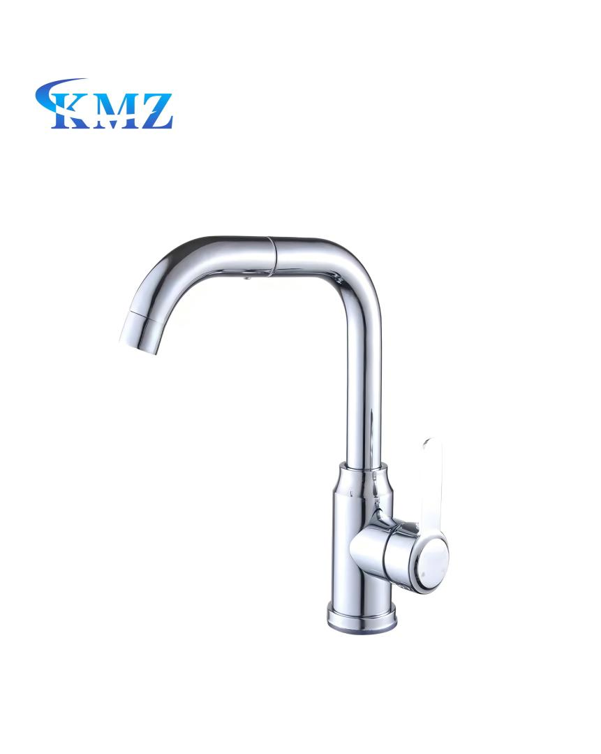New Style Single Handle Nickel Brushed Basin Tap Faucet Deck Mounted for Kitchen