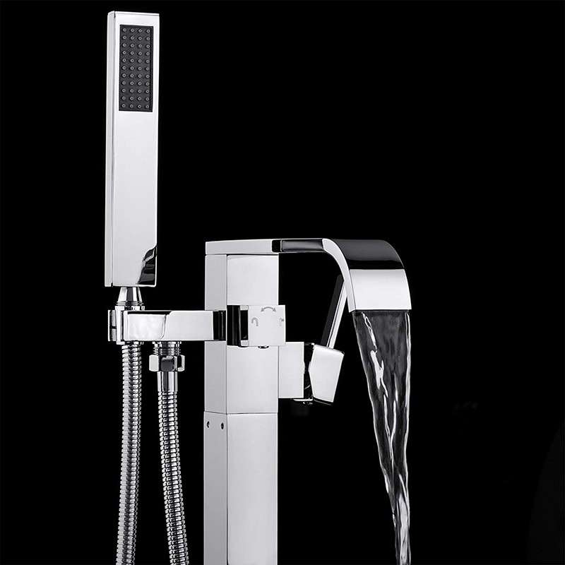 Hot Selling Floor Mount Freestanding Bathtub Faucets Mounted with Handheld Shower Mixer