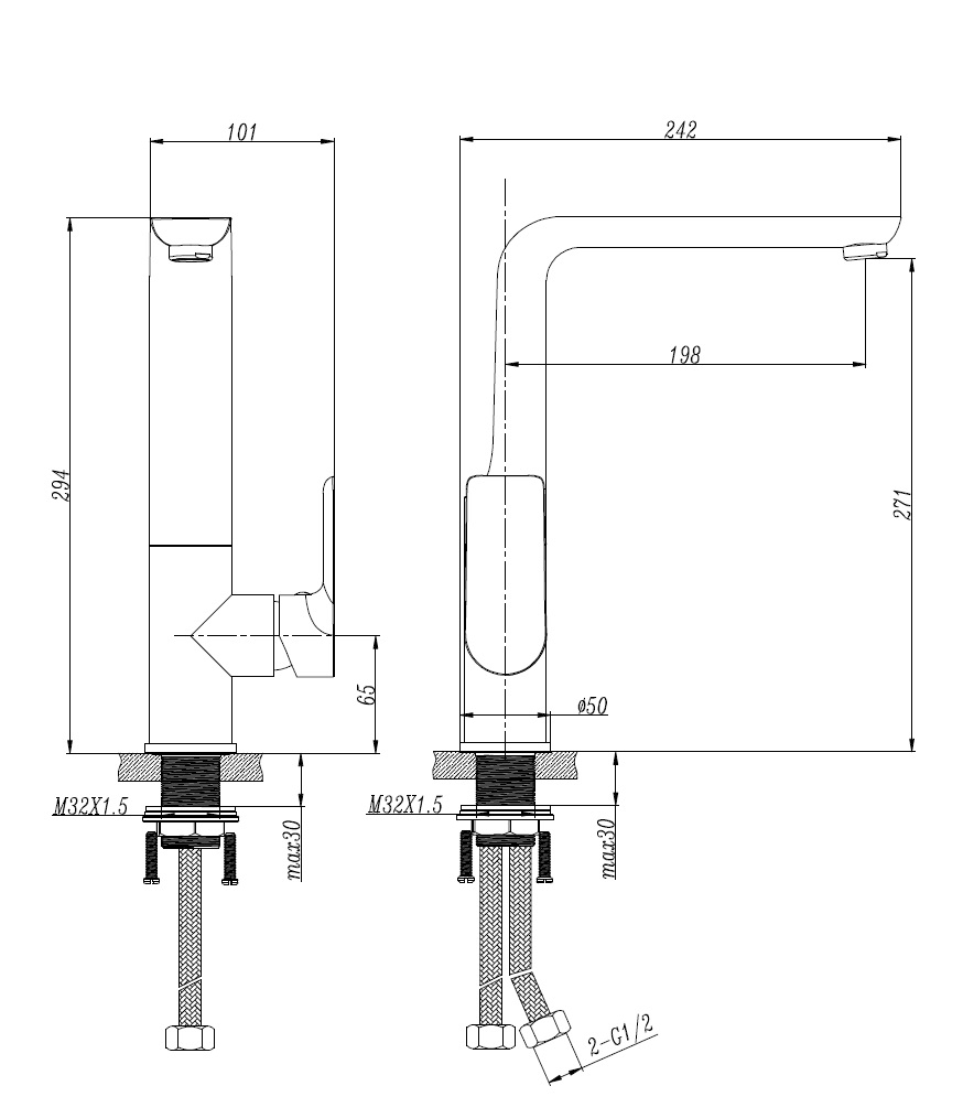 Watermark Approval Brushed Nickel Kitchen Faucet
