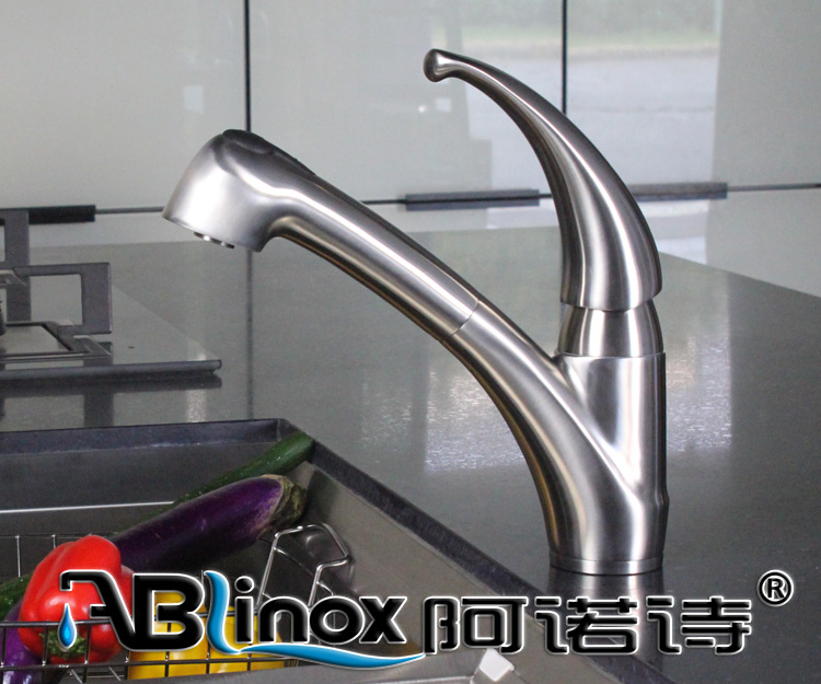 Deck Mounted Stainless Steel Pull out Sprayer Basin Mixer
