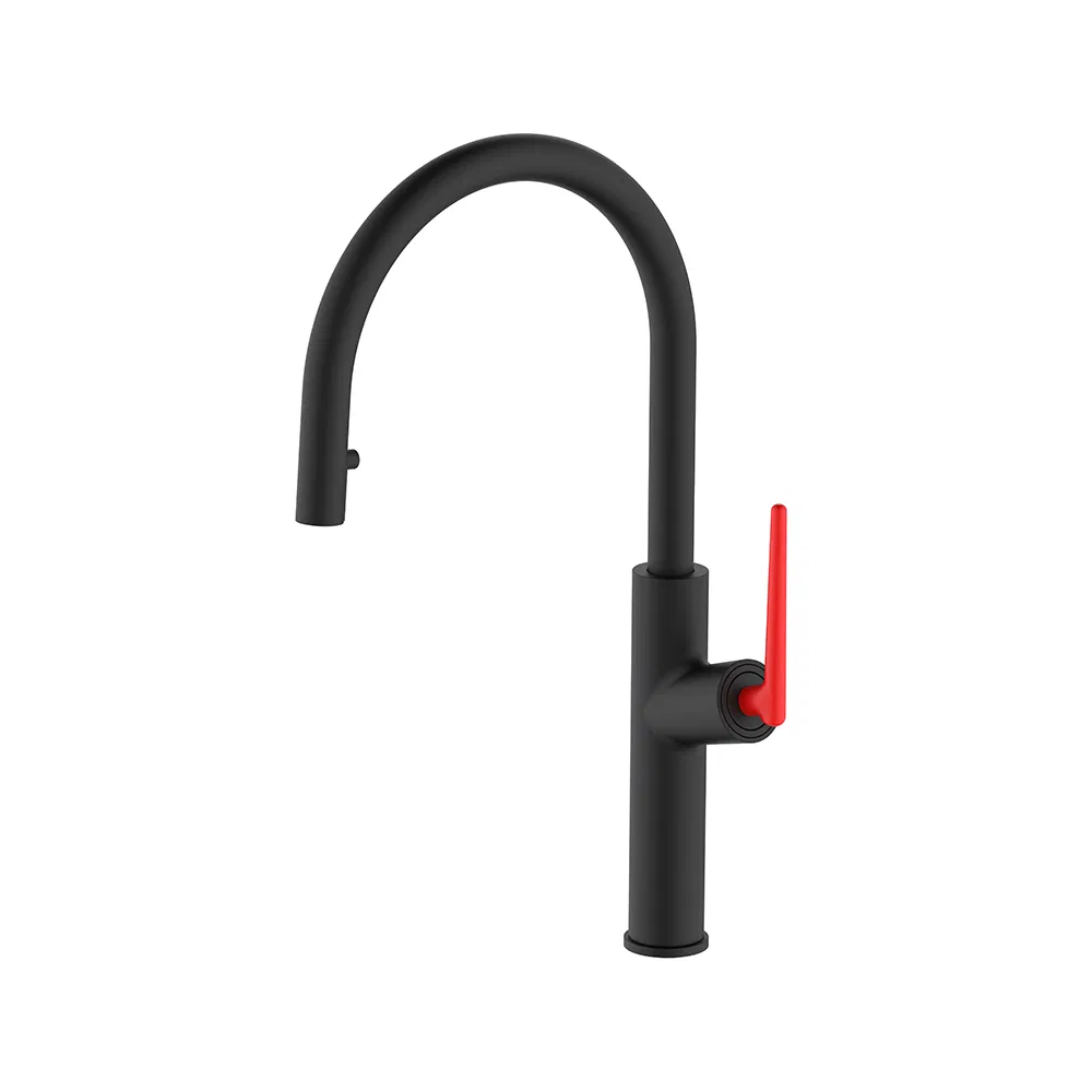 Wholesale Matte Black Modern Kitchen Sink Faucets Household Pull out Spring Kitchen Faucet