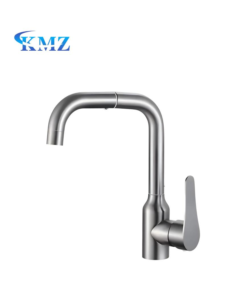 New Style Single Handle Nickel Brushed Basin Tap Faucet Deck Mounted for Kitchen