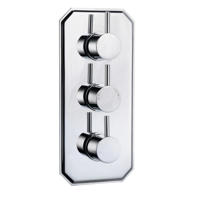 Wall Mounted Solid Brass Polished Chrome Thermostatic Shower Valve