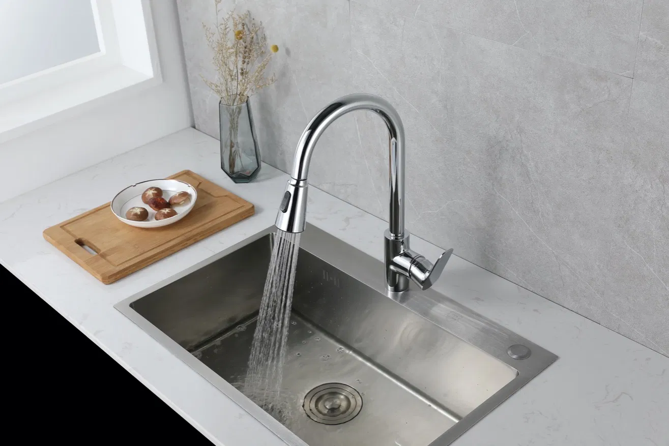 2026 New Design Kitchen Sink Mixer Tap Black Kitchen Faucet with Pull out Spout Sample Customization