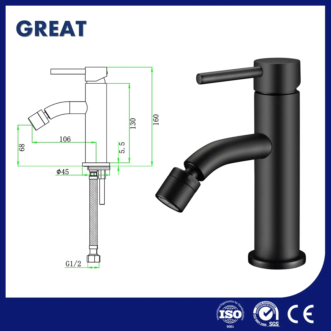 Great Single Lever Basin Faucet Free Sample Chrome-Plated Bidet Mixer China Gl32207bl321 Single Lever Bidet Faucet Home Bar Bidet Faucet Spray Supplier