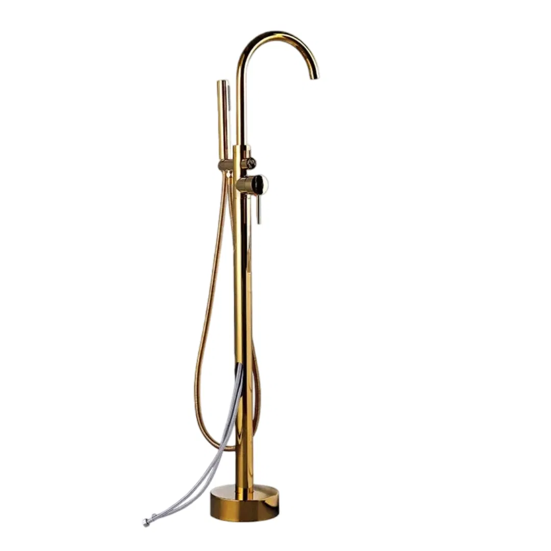 Bathroom with a Freestanding Bathtub and Faucet Fixtures