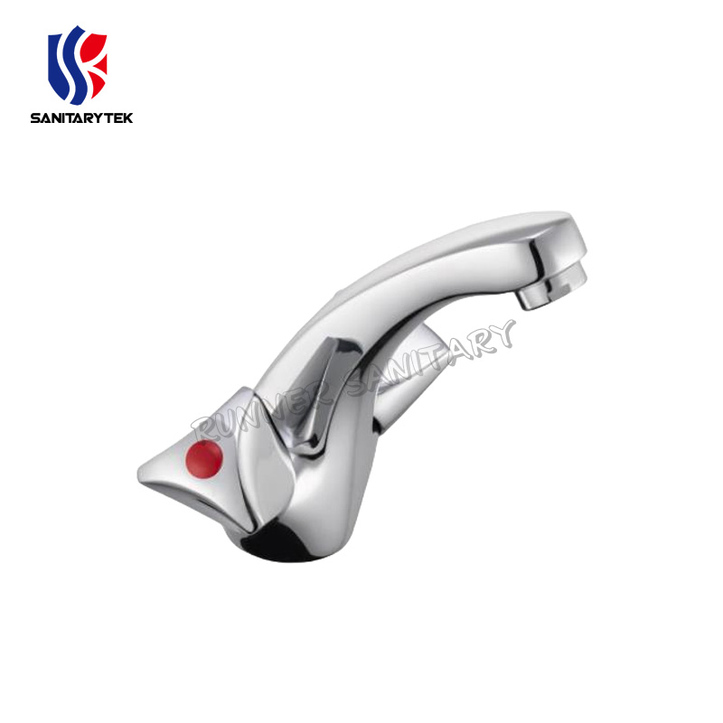 Double Handle Basin Faucet Brass Chrome Deck Mounted Washbasin Mixer Mixer (M51-110)