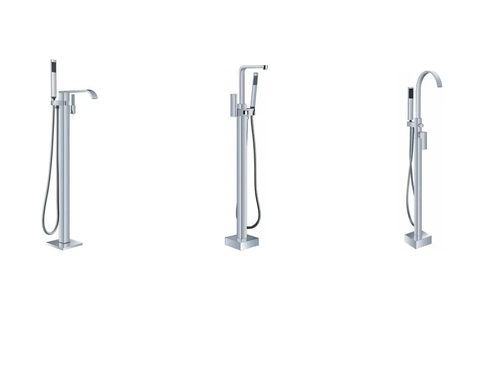 Brass Freestanding Floor Mount Bathtub Shower Faucet