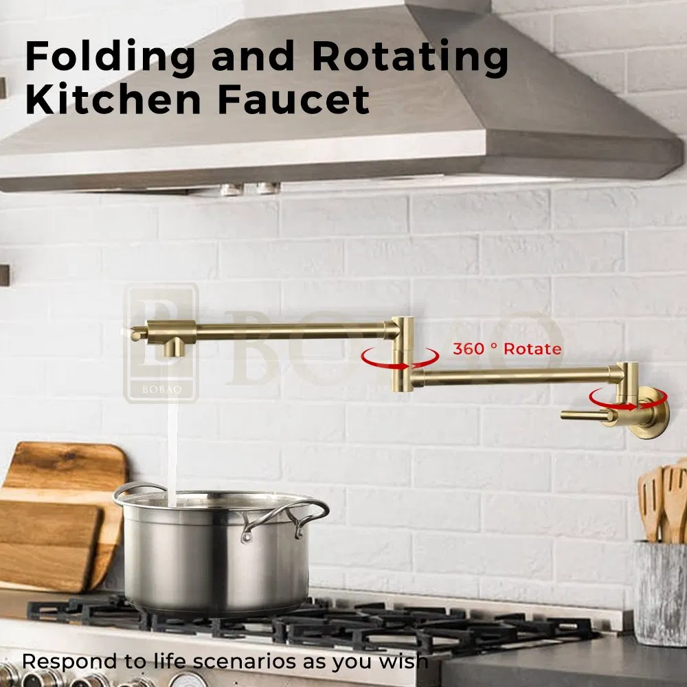 Single Cold Brass Kitchen Sink Taps Faucet Pot Filler Folding Kitchen Faucet