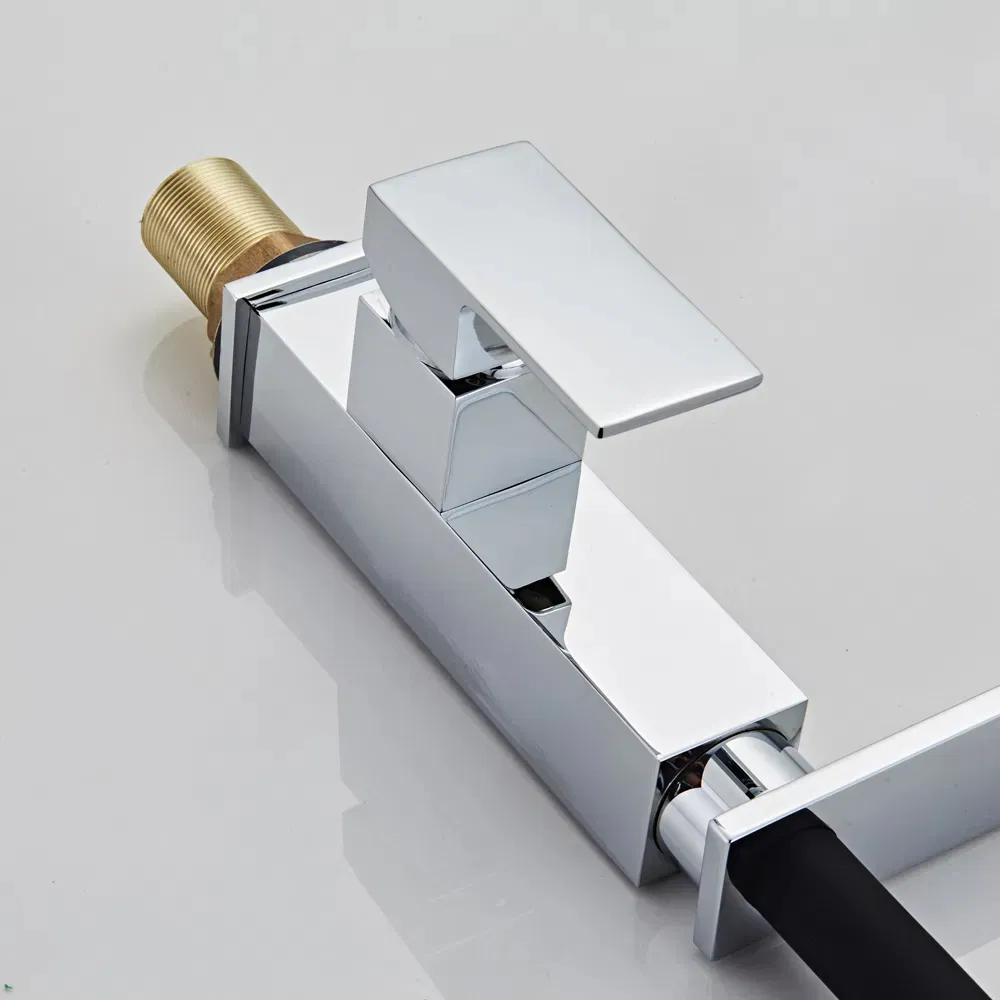 Black Matte Pull Down Square Brass Kitchen Mixer Sink Faucet