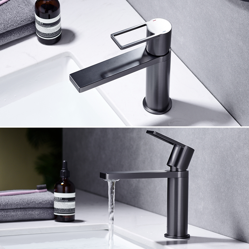 Economic Matte Black Single Lever Brass Wash Mixer Tap Basin Faucet