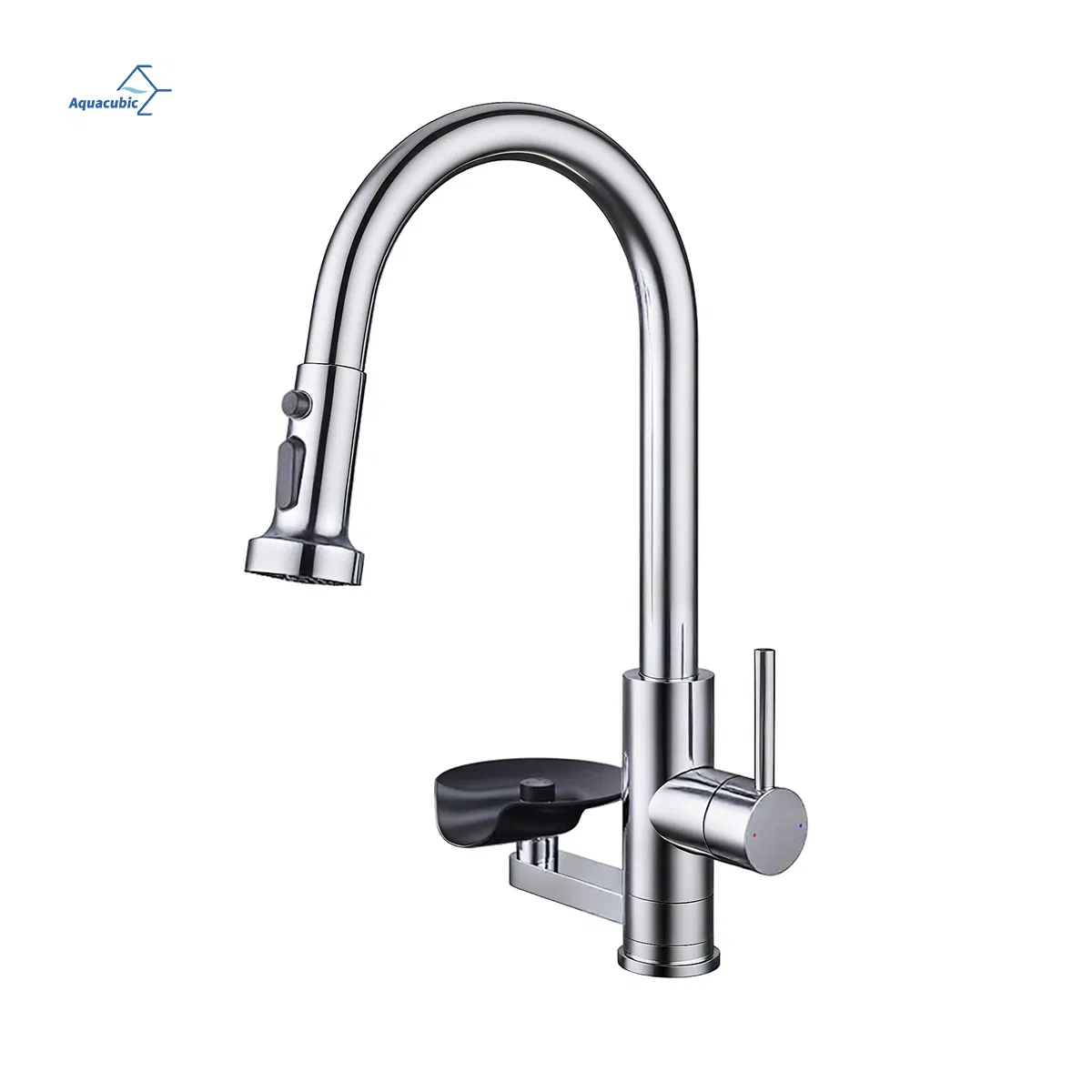 2026 Modern 2-Way Handle Pull-out Kitchen Faucet Stainless Steel with Glass Rinser