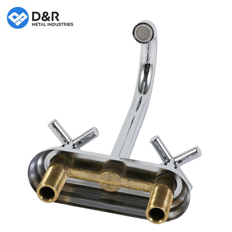 D&R Hot Cold Mixer Dual Handle Sink Tap Bridge Kitchen Faucet