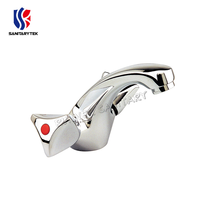 Double Handle Basin Faucet Brass Chrome Deck Mounted Washbasin Mixer Mixer (M51-110)