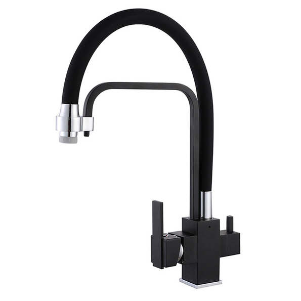 Matte Black RO Water Faucet Filter Kitchen Filtration Tap Drinking Water Purifier with Filter Brass Kitchen Faucet Two in One