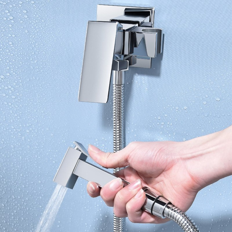 Toilet Brass Bidet Ablution Faucet Golden Shattaf Set Concealed Hot and Cold Handheld Toliet Water Spray Bidet Gold