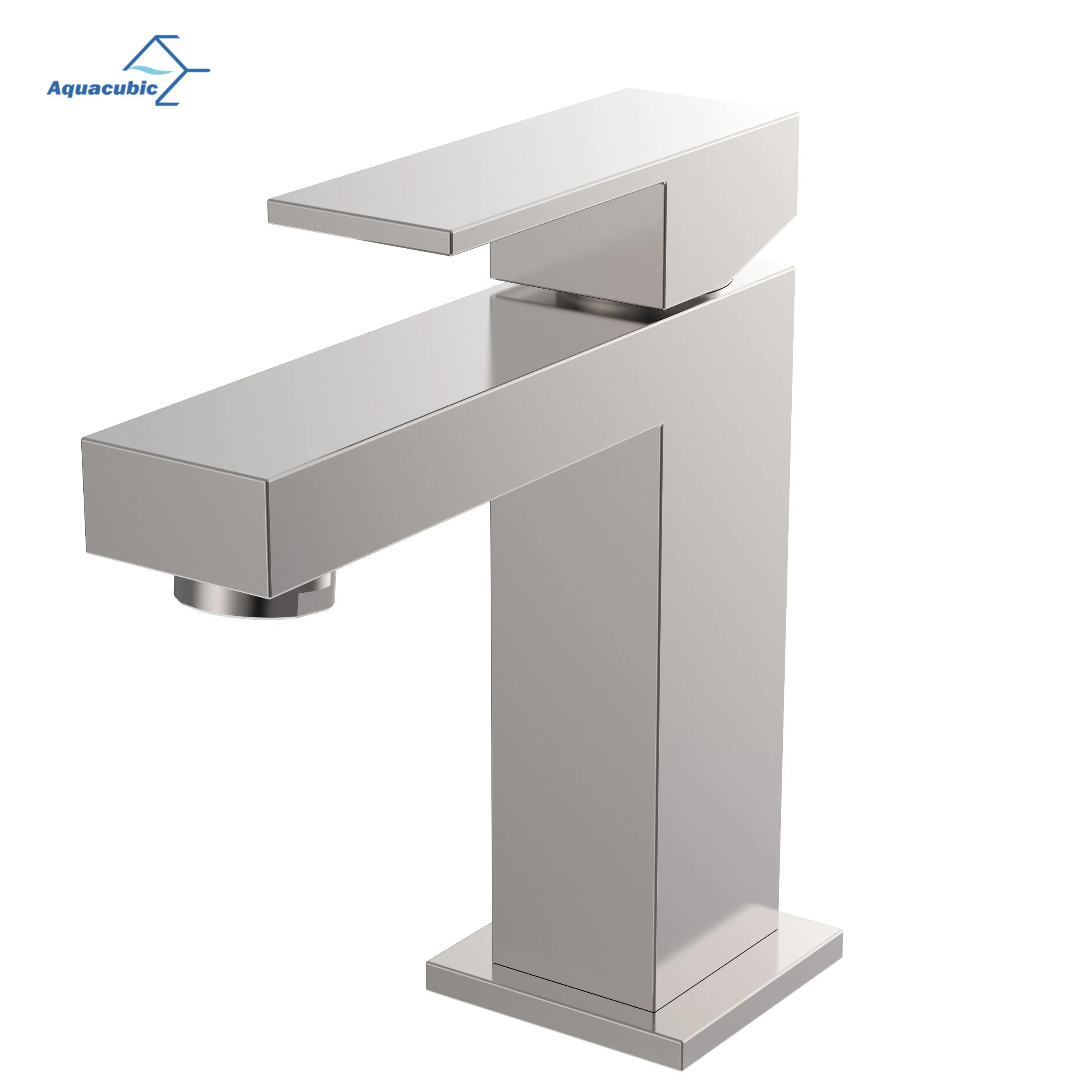 Single Hole Hot and Cold Water Modern Design Brushed Nickel Finish Cupc Ceertified Bathroom Faucet