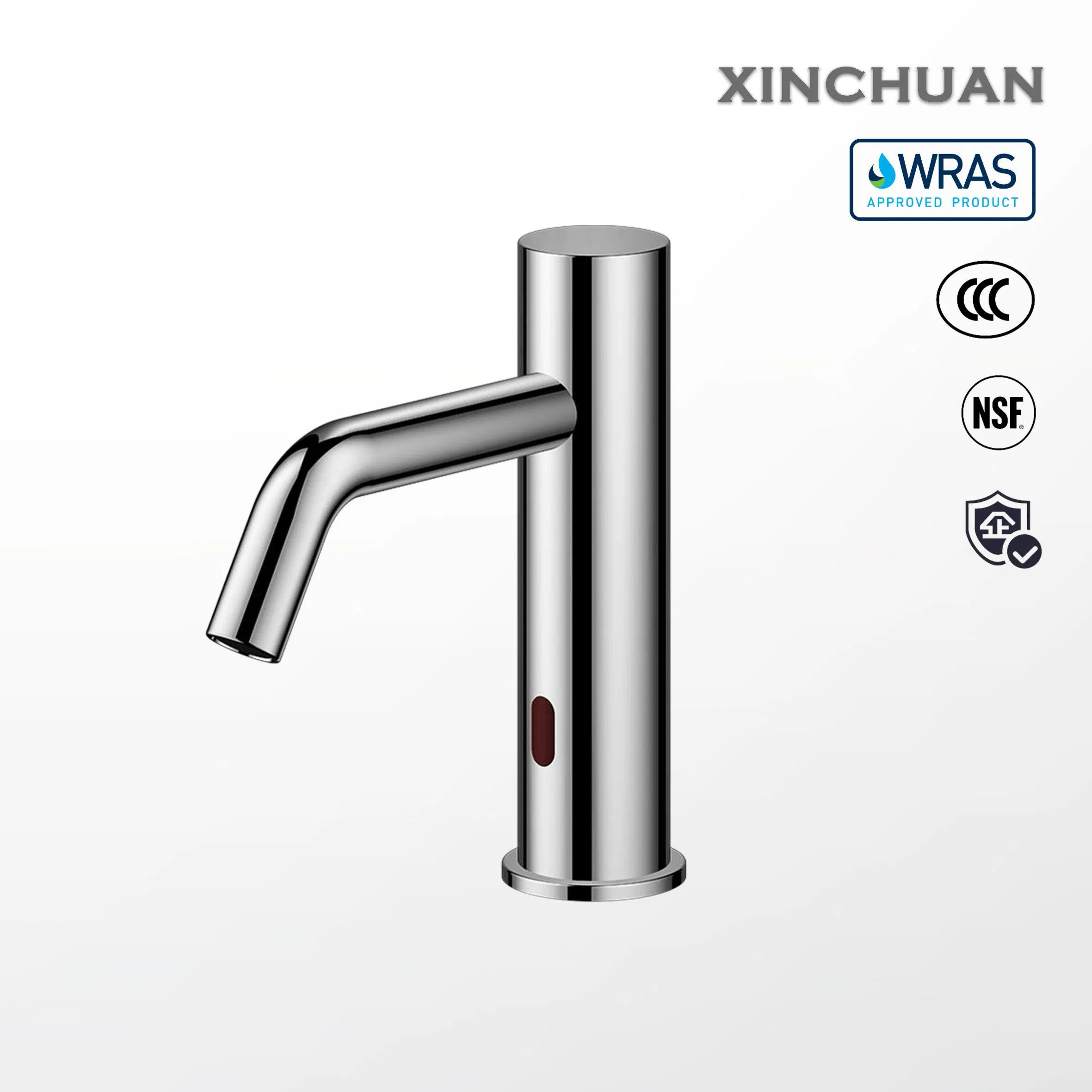 Sensor Faucet and Automatic Basin Faucet with Tof Sensing, Chrome Matte Black Finishes and High Temperature Resistance