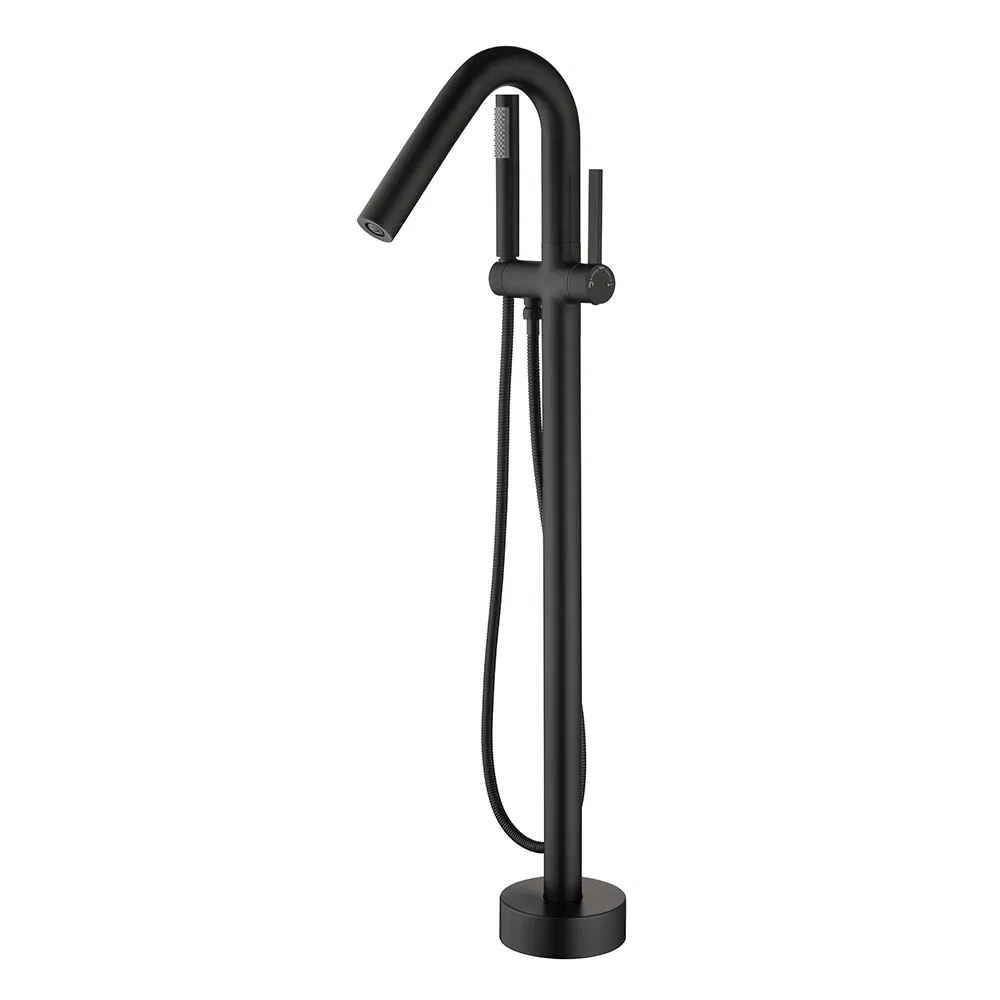 Brass Floor Mounted Bathtub Faucet Single Handle Freestanding Bathroom Faucet