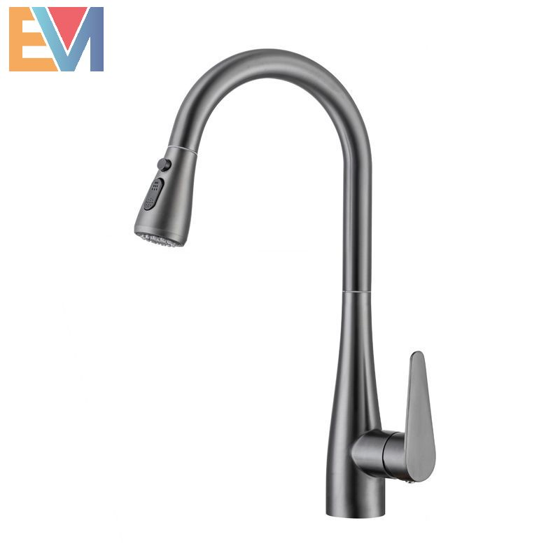 Factory Price Deck Mounted 3 Function Pull out Kitchen Faucet