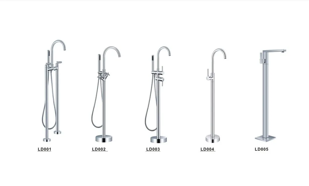 Brass Freestanding Floor Mount Bathtub Shower Faucet