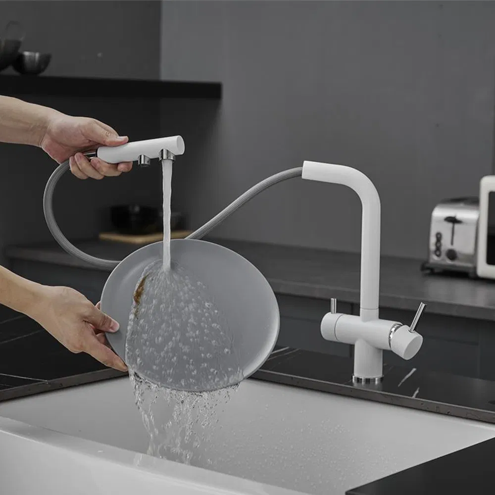 Water Purified 3 Way Kitchen Sink Tap Pull out Sprayer Kitchen Faucet