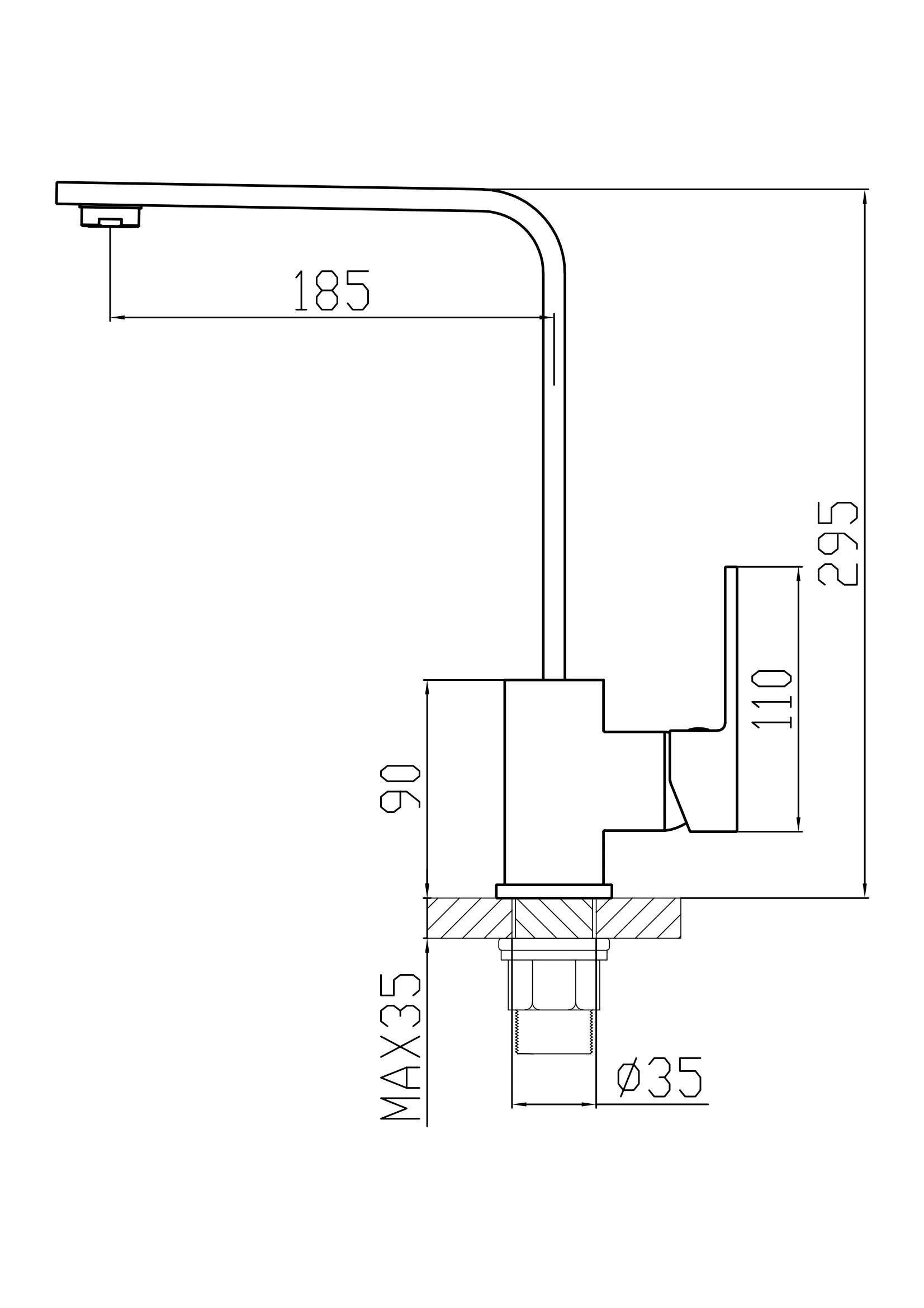 Matte Black Deck Mounted Brass Sink Mixer High Quality Kitchen Faucet7332332b