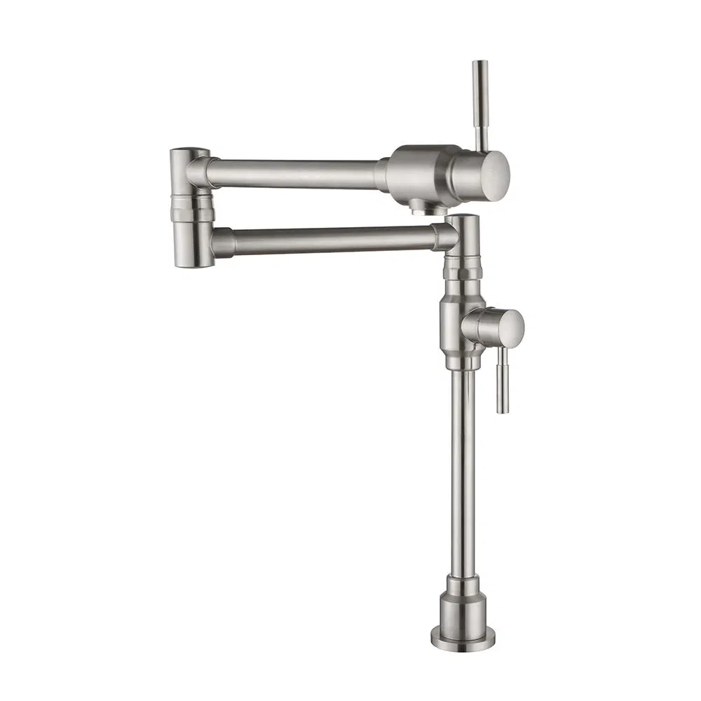 Brush Golden Finished Solid Brass Taps Sink Mounted Flexible Spout Kitchen Water Pot Filler Faucet Design