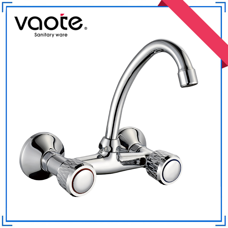 Distributor New Bridge Design Double Handle Kitchen Sink Faucet (VT60306)