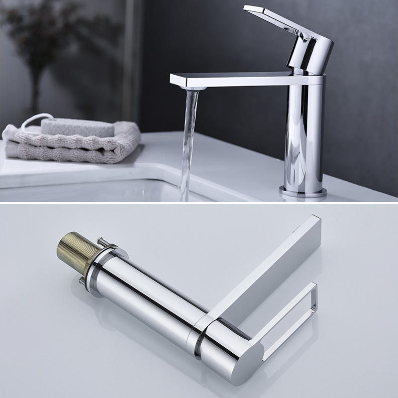 Economic Matte Black Single Lever Brass Wash Mixer Tap Basin Faucet