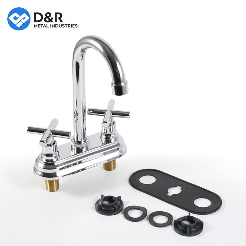 D&R Hot Cold Mixer Dual Handle Sink Tap Bridge Kitchen Faucet