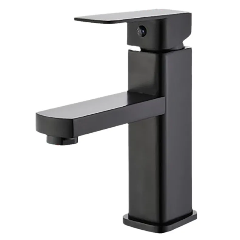 Matte Black Geometric Basin Faucet Detail 9