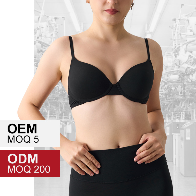 مصنع الجملة ODM/OEM 76%Nylon/Spandex حمالة صدر بوش أب برباط قابل للتعديل بحمالات رفيعة بلون البشرة بسطح ناعم مناسب لليوغا