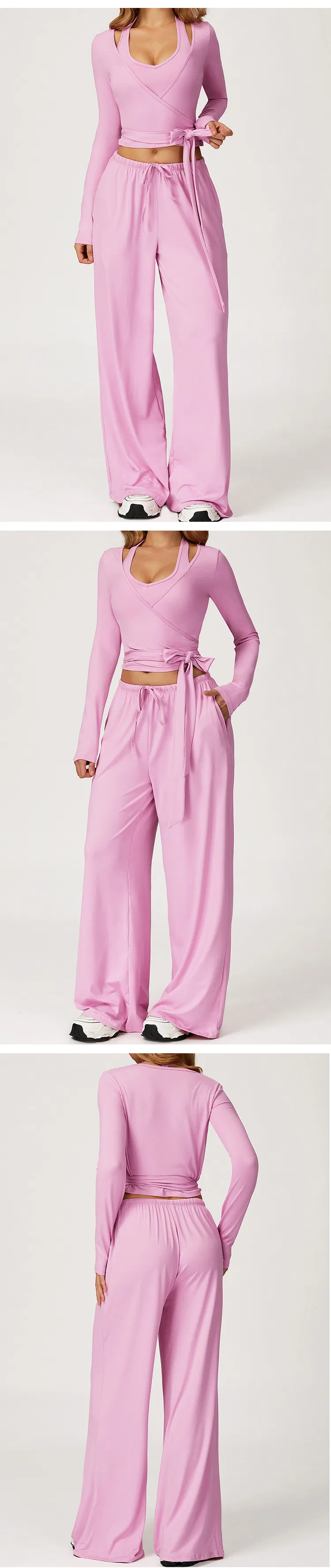 مجموعة يوغا سريعة التجفيف بحمالة ظهر جميلة من المصنع بالجملة 90%Polyester/10%Spandex مجموعة رياضية عصرية ملابس لياقة بدنية للجري غير رسمية