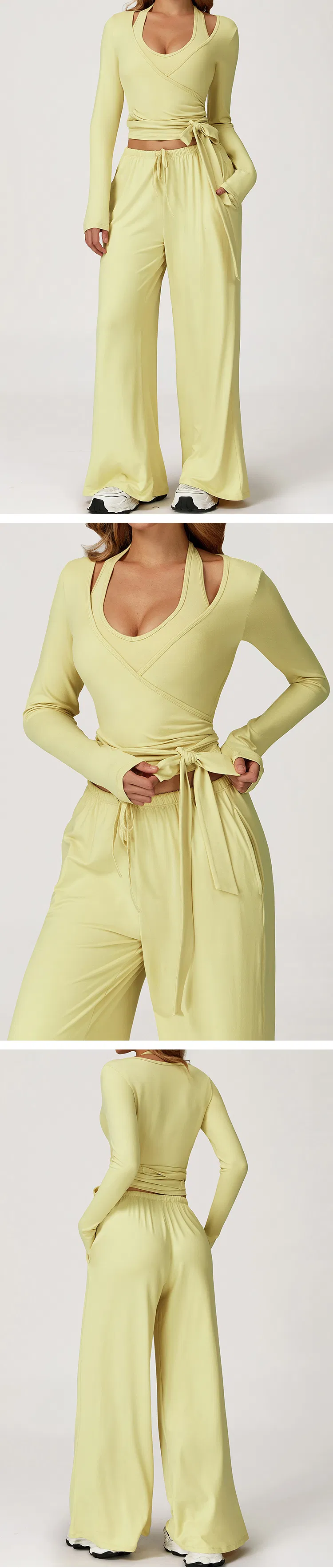 مجموعة يوغا سريعة التجفيف بحمالة ظهر جميلة من المصنع بالجملة 90%Polyester/10%Spandex مجموعة رياضية عصرية ملابس لياقة بدنية للجري غير رسمية