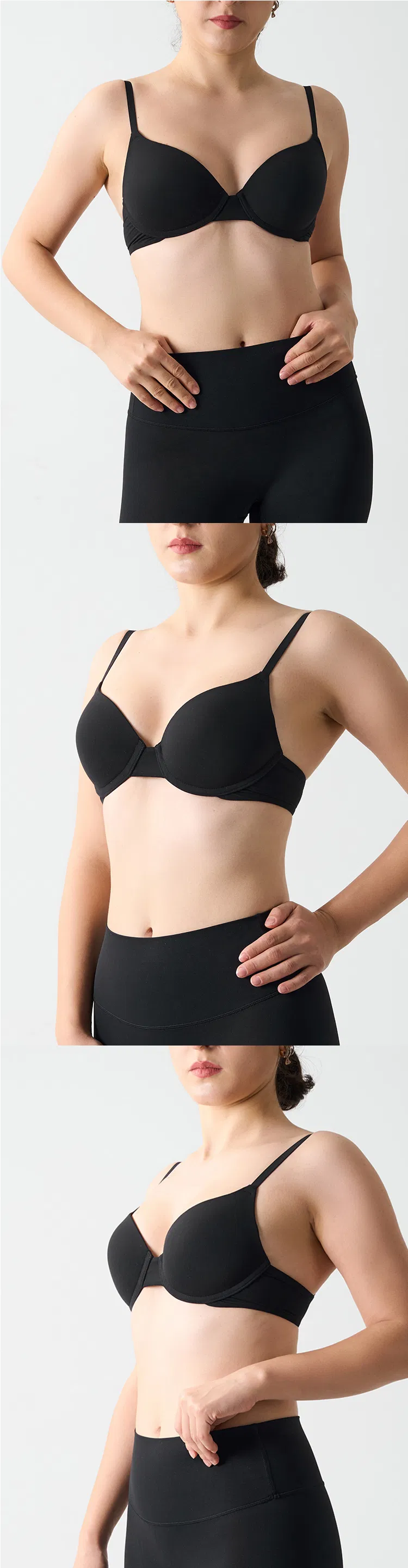مصنع الجملة ODM/OEM 76%Nylon/Spandex حمالة صدر بوش أب برباط قابل للتعديل بحمالات رفيعة بلون البشرة بسطح ناعم مناسب لليوغا