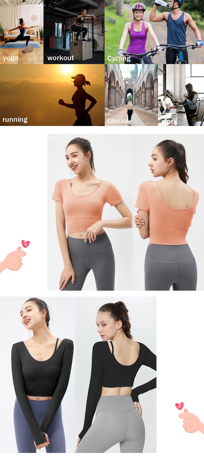 قميص رياضي ضيق بأكمام طويلة وياقة حرف U