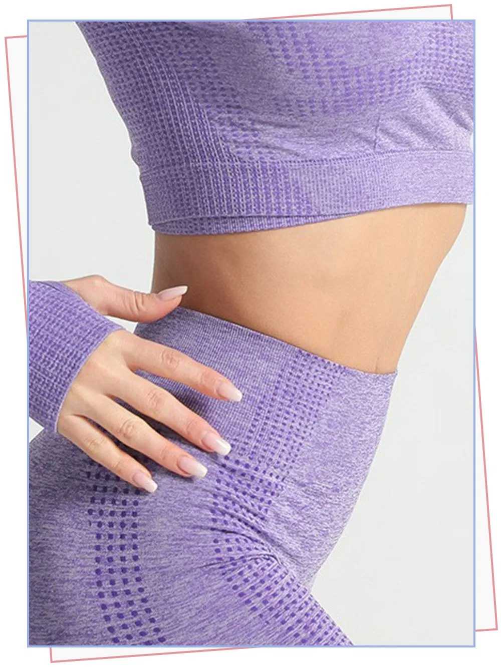 بلوزة طويلة الأكمام بدون seams للنساء، بنطلون ضيق، ملابس رياضية عصرية، ملابس يوغا مثيرة