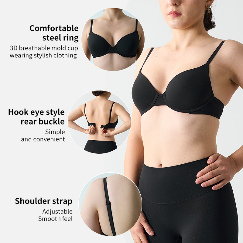 مصنع الجملة ODM/OEM 76%Nylon/Spandex حمالة صدر بوش أب برباط قابل للتعديل بحمالات رفيعة بلون البشرة بسطح ناعم مناسب لليوغا