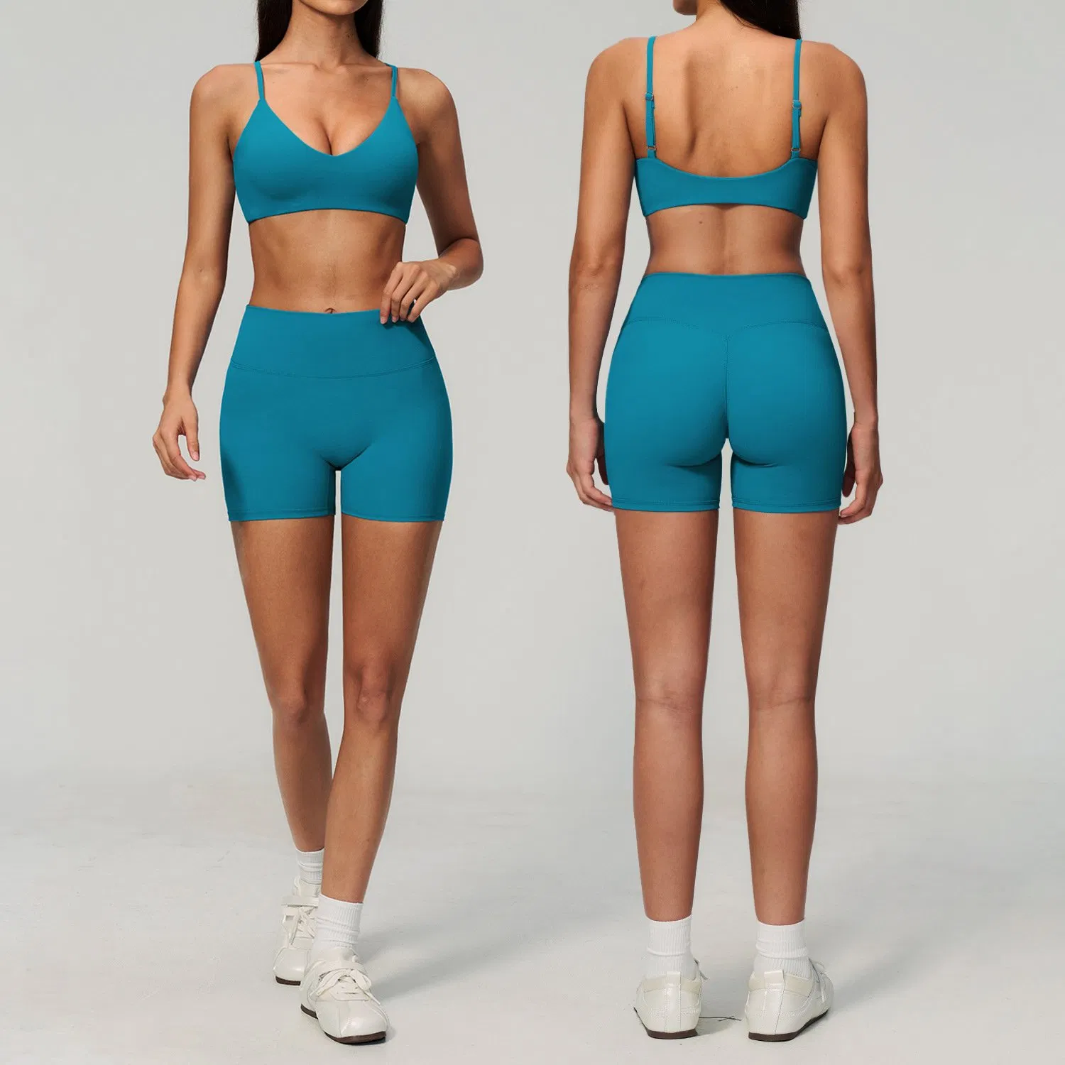 7-Piece مجموعة ملابس يوغا نسائية ناعمة، ملابس رياضية متناسقة مع حمالة صدر رياضية، Tops قصيرة وأساور متعددة الأنماط للجيم والتدريب