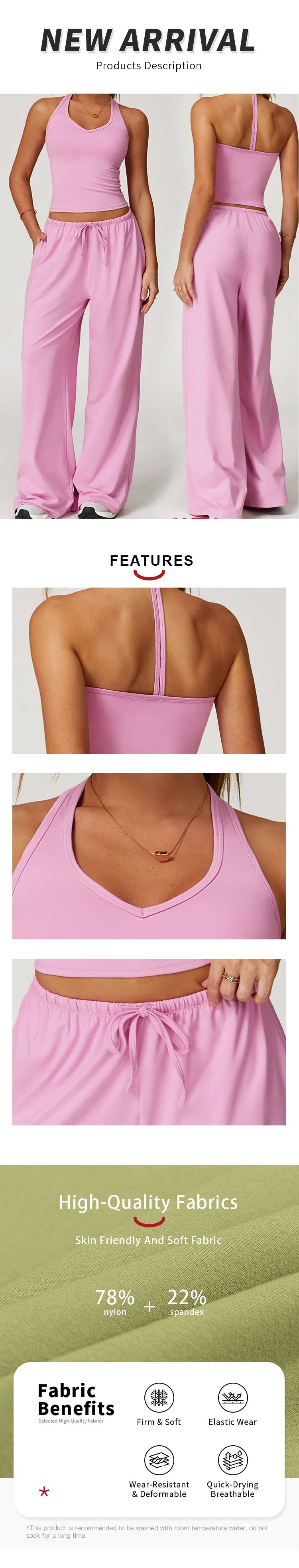 مجموعة يوغا سريعة التجفيف بحمالة ظهر جميلة من المصنع بالجملة 90%Polyester/10%Spandex مجموعة رياضية عصرية ملابس لياقة بدنية للجري غير رسمية