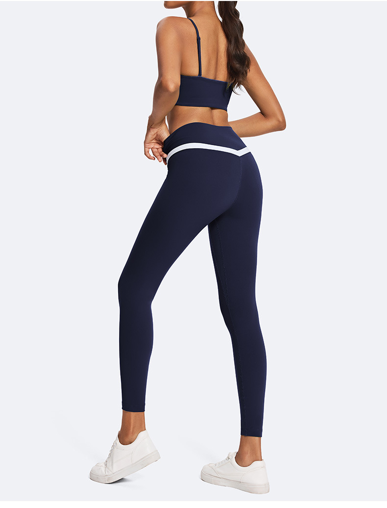 Eco-Friendly Recycled Fabric Outdoor Sports Bra V-Waist Leggings 2PCS Yoga Wear Women