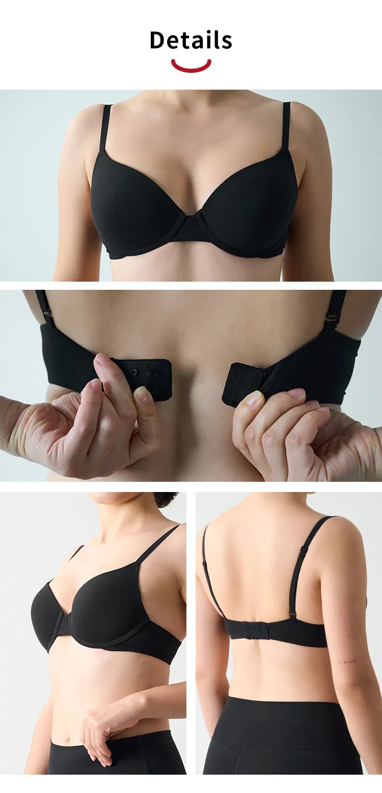 مصنع الجملة ODM/OEM 76%Nylon/Spandex حمالة صدر بوش أب برباط قابل للتعديل بحمالات رفيعة بلون البشرة بسطح ناعم مناسب لليوغا