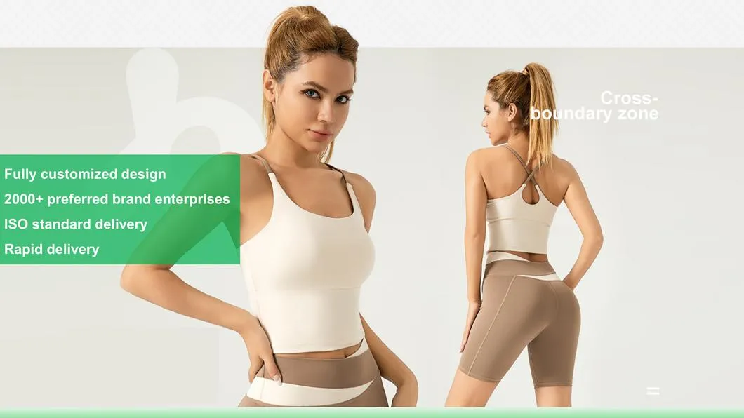 مجموعة رياضية نسائية مكونة من قطعتين، تتضمن حمالة صدر رياضية بدون seams وسروال ليجنغ مرن، مخصصة بشعار حسب الطلب، مثالية للجري واللياقة البدنية