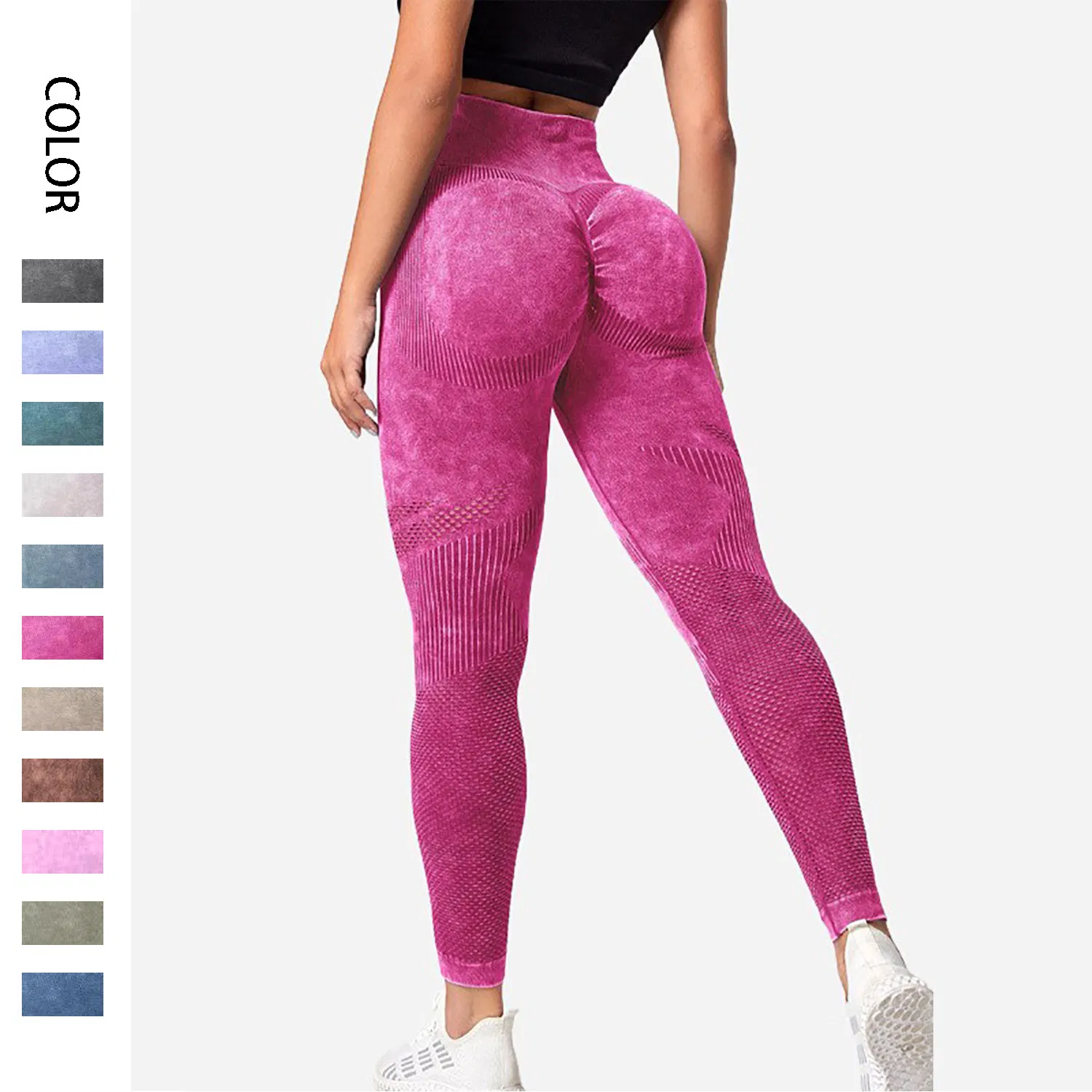 New Hollow Seamless Yoga Pants High Waist Peach Hip Lifting Fitness Pants Women's Yoga Wear