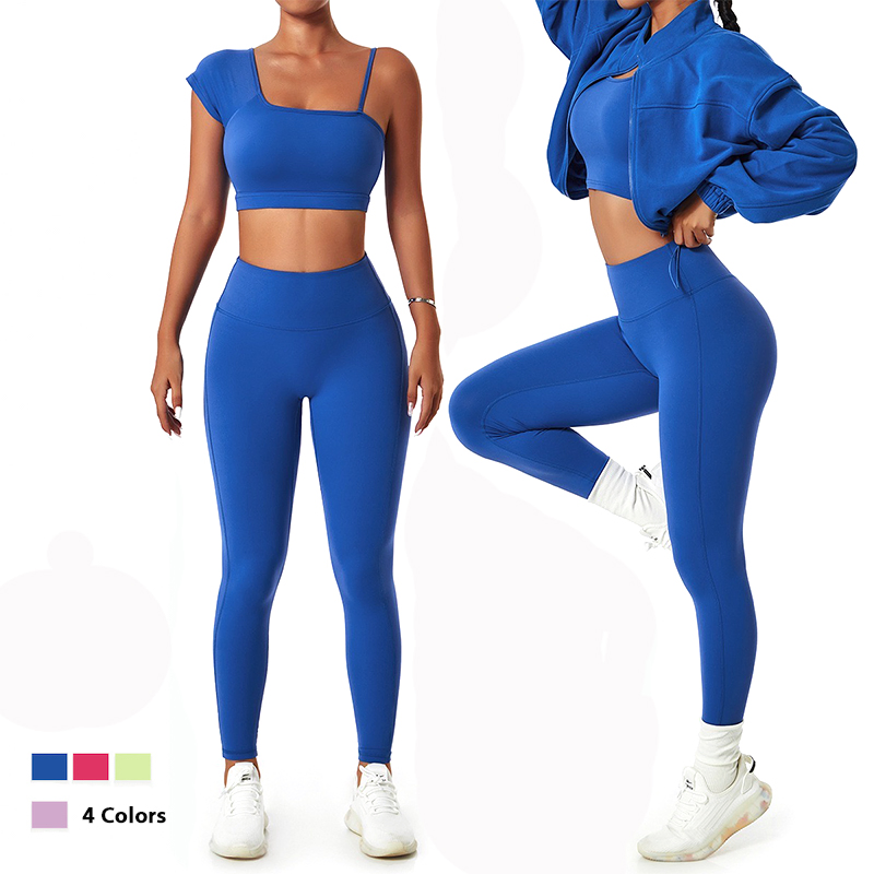 حار Fashion2/3PCS ملابس لياقة بدنية فائقة النعومة ملابس يوغا للنساء، حمالة صدر رياضية أنيقة + ليجنز بخصر عالٍ للتمارين المنزلية وملابس الجيم