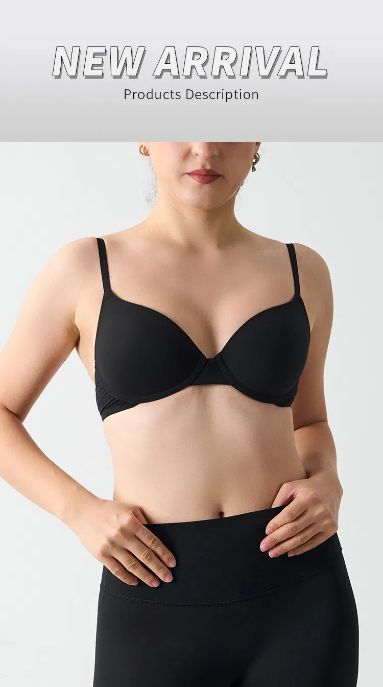 مصنع الجملة ODM/OEM 76%Nylon/Spandex حمالة صدر بوش أب برباط قابل للتعديل بحمالات رفيعة بلون البشرة بسطح ناعم مناسب لليوغا